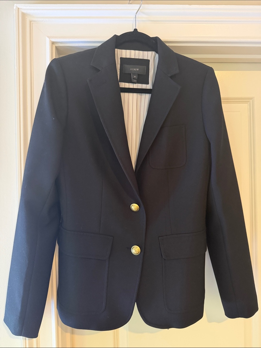 J. Crew Black Blazer with Gold-Tone Buttons 6T